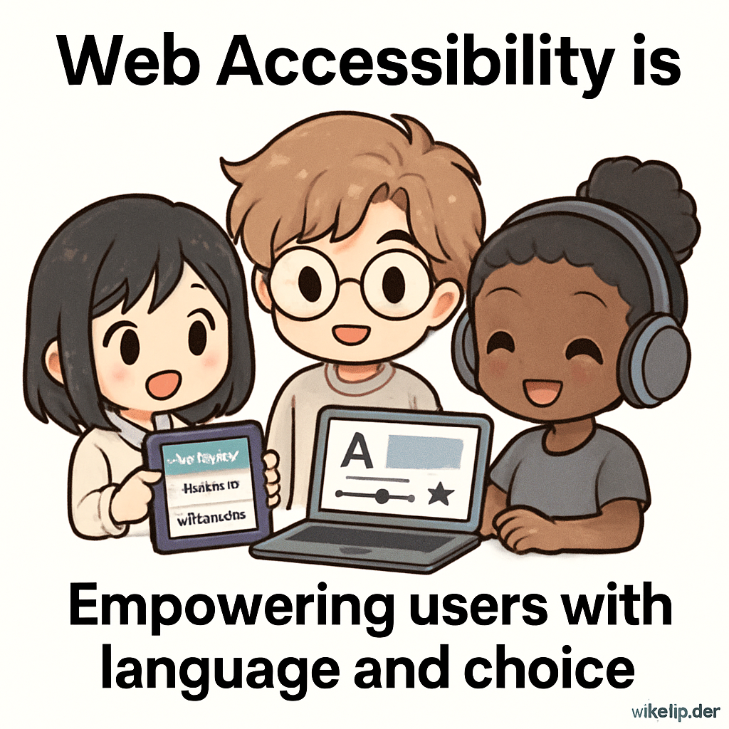 Chibi engineers build an inclusive platform, offering users options to select their language and customize accessibility settings, symbolizing AllyStudio.dev's support for flexible, multilingual accessibility.